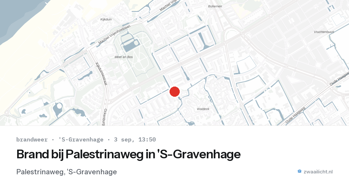 Brand bij Palestrinaweg in 'S-Gravenhage — 3 sep 2026
