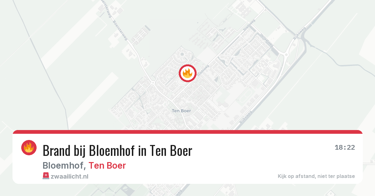 Brand bij Bloemhof in Ten Boer — 19 jul 2026