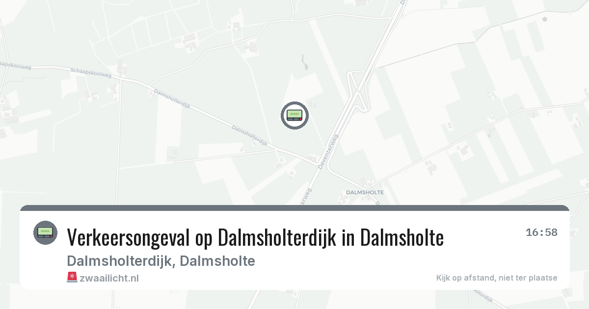 Verkeersongeval op Dalmsholterdijk in Dalmsholte — 22 apr 2026