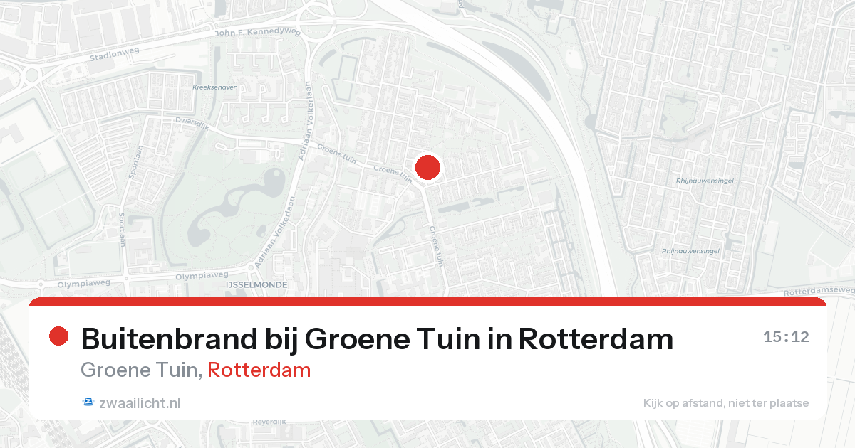 Buitenbrand bij Groene Tuin in Rotterdam — 1 jul 2026