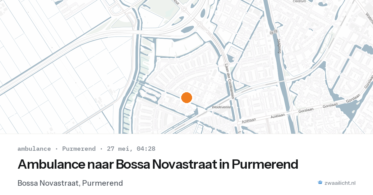 Ambulance naar Bossa Novastraat in Purmerend — 27 mei 2026