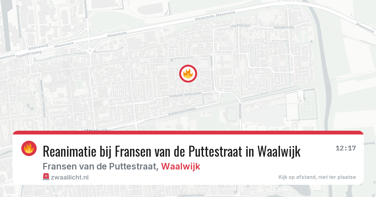Reanimatie bij Fransen van de Puttestraat in Waalwijk — 26 mrt 2026