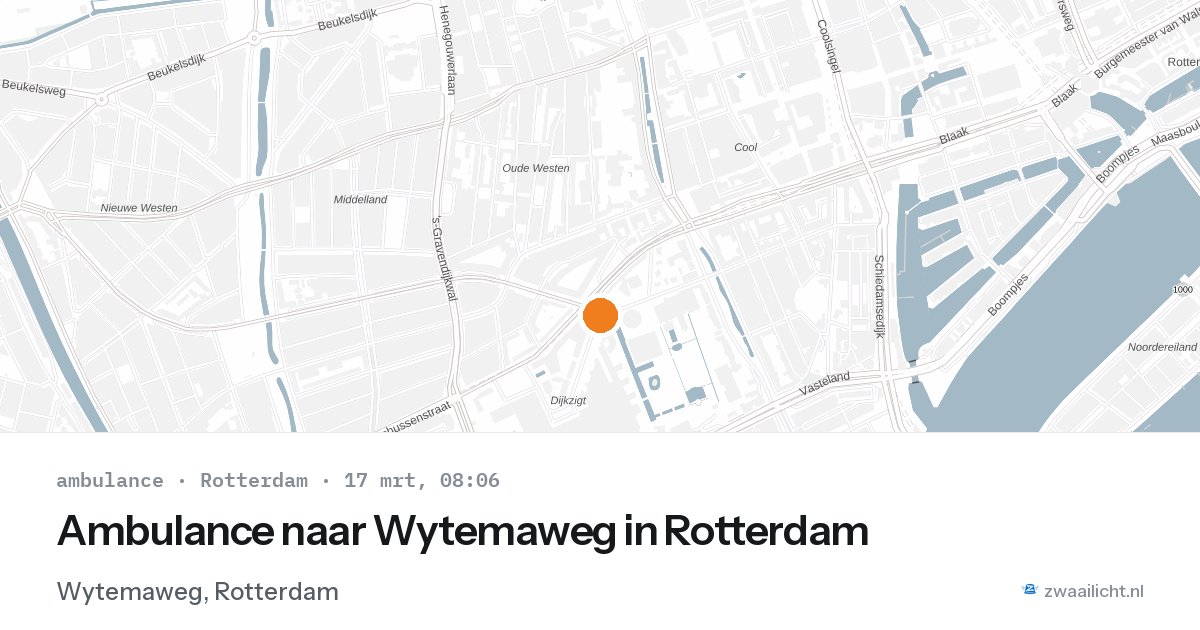 Ambulance naar Wytemaweg in Rotterdam — 17 mrt 2026