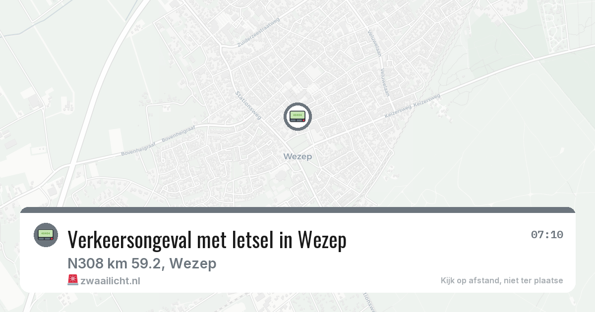 Verkeersongeval met letsel in Wezep — 1 jul 2026