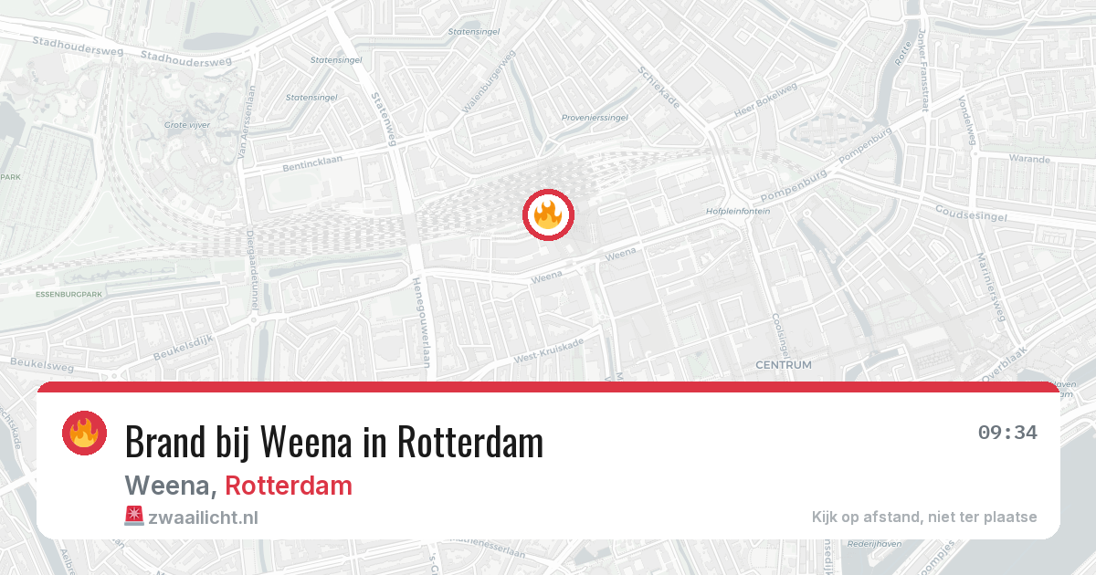 Brand bij Weena in Rotterdam — 24 jun 2026