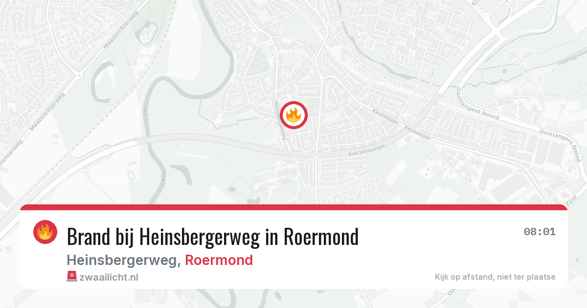 Brand bij Heinsbergerweg in Roermond — 17 jul 2026
