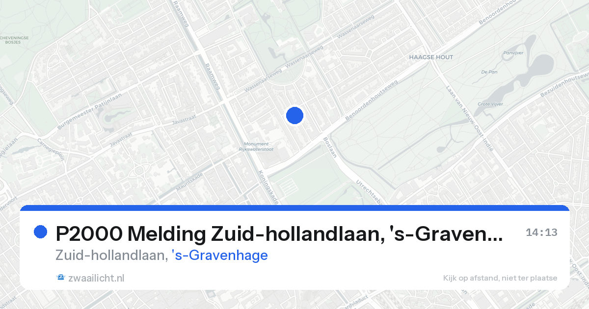 P2000 Melding Zuid-hollandlaan, 's-Gravenhage — 15 aug 2026
