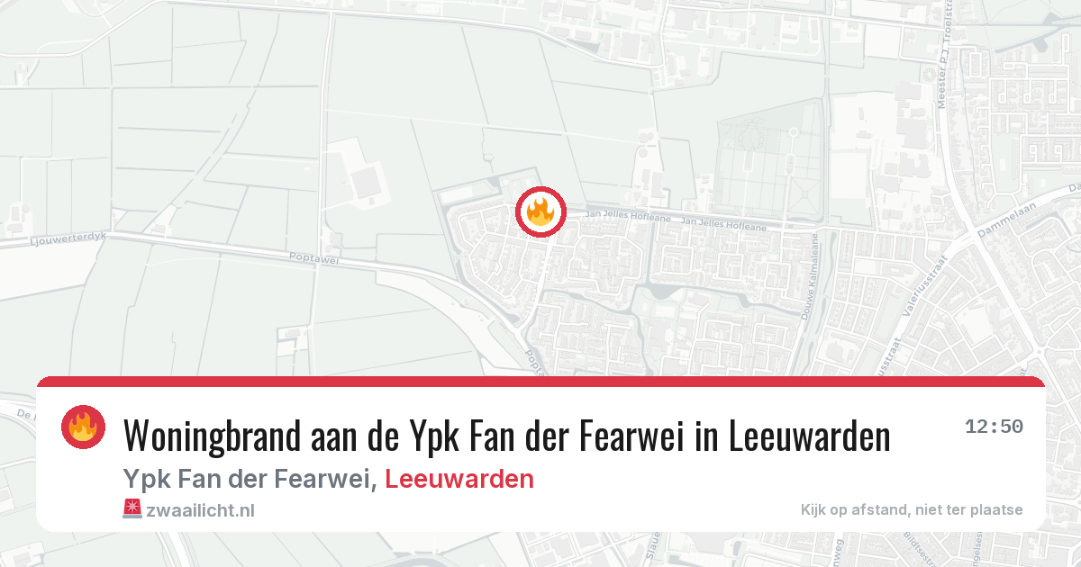 Woningbrand aan de Ypk Fan der Fearwei in Leeuwarden — 3 jul 2026