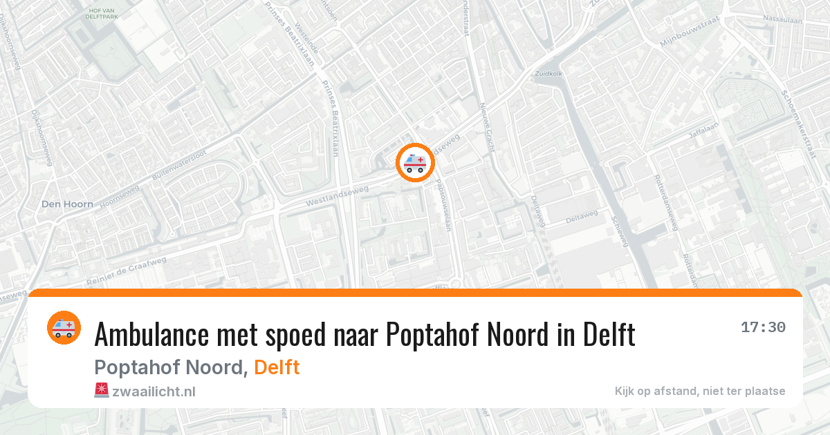 Ambulance met spoed naar Poptahof Noord in Delft — 26 mrt 2026