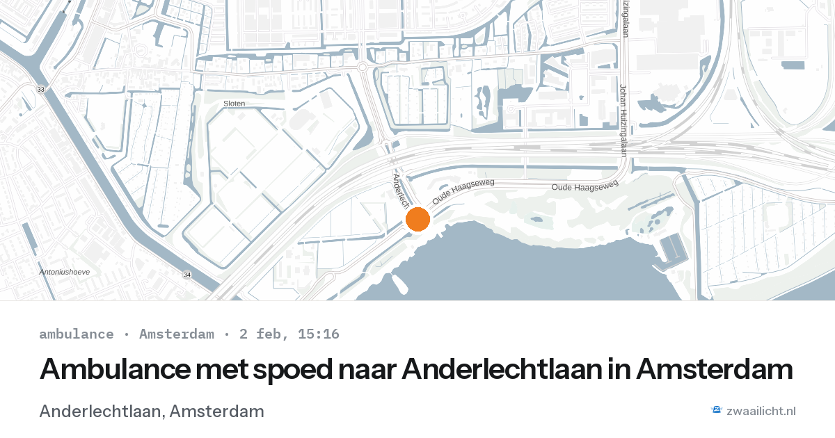 Ambulance met spoed naar Anderlechtlaan in Amsterdam — 2 feb 2026