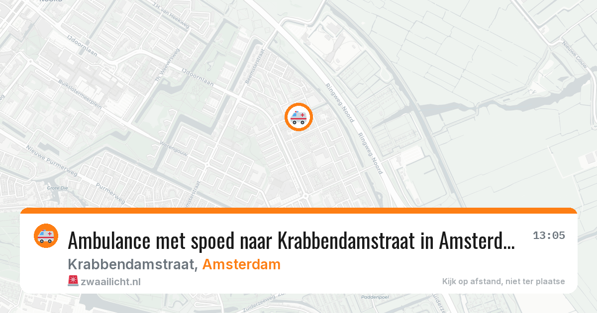 Ambulance met spoed naar Krabbendamstraat in Amsterdam — 6 jul 2026