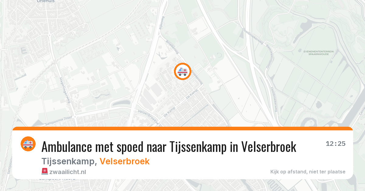 Ambulance met spoed naar Tijssenkamp in Velserbroek — 21 jun 2026