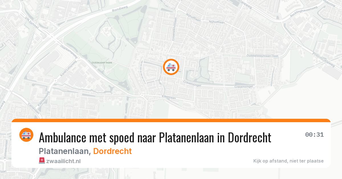 Ambulance met spoed naar Platanenlaan in Dordrecht — 1 jul 2026