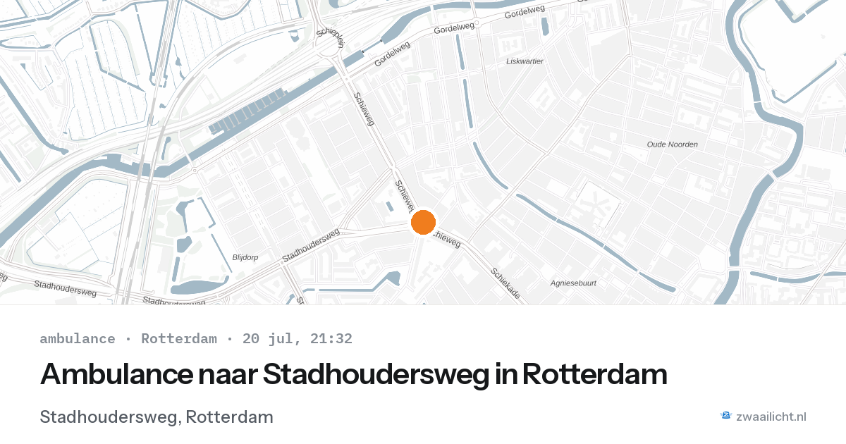 Ambulance naar Stadhoudersweg in Rotterdam — 20 jul 2026