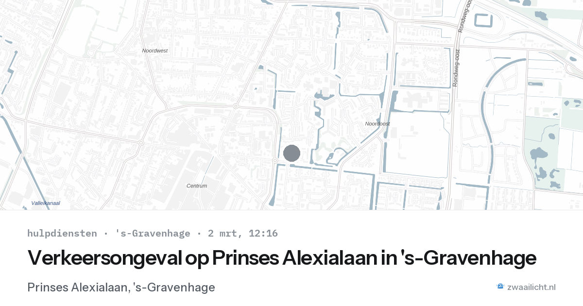 Verkeersongeval op Prinses Alexialaan in 's-Gravenhage — 2 mrt 2026