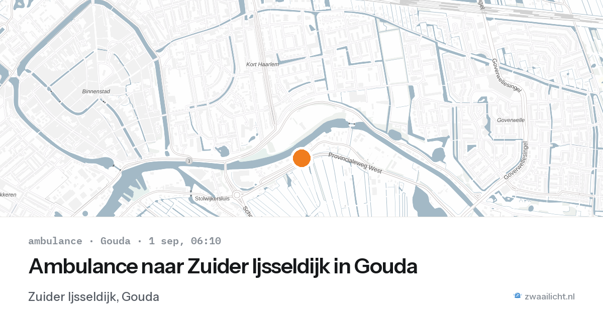 Ambulance naar Zuider Ijsseldijk in Gouda — 1 sep 2026