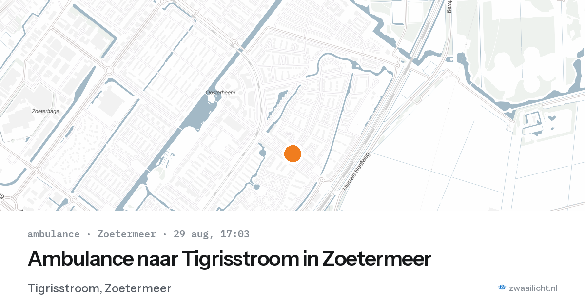 Ambulance naar Tigrisstroom in Zoetermeer — 29 aug 2026