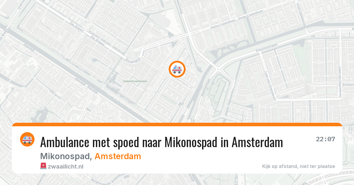 Ambulance met spoed naar Mikonospad in Amsterdam — 9 mei 2026