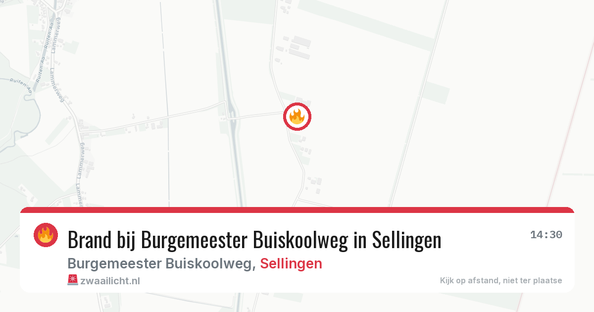 Brand bij Burgemeester Buiskoolweg in Sellingen — 30 apr 2026