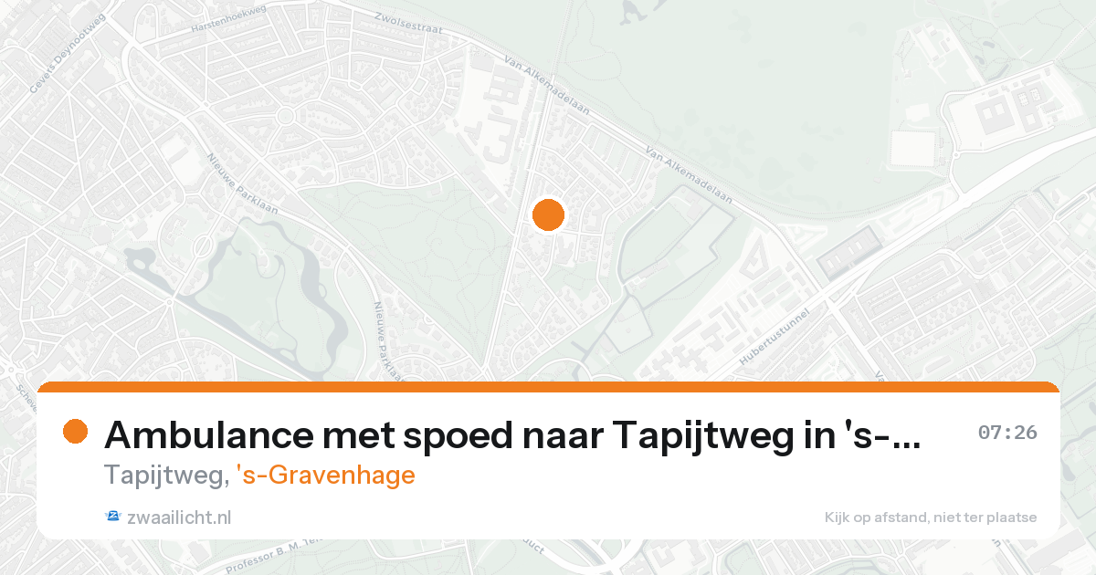Ambulance met spoed naar Tapijtweg in 's-Gravenhage — 15 aug 2026