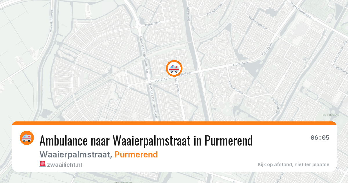Ambulance naar Waaierpalmstraat in Purmerend — 26 apr 2026