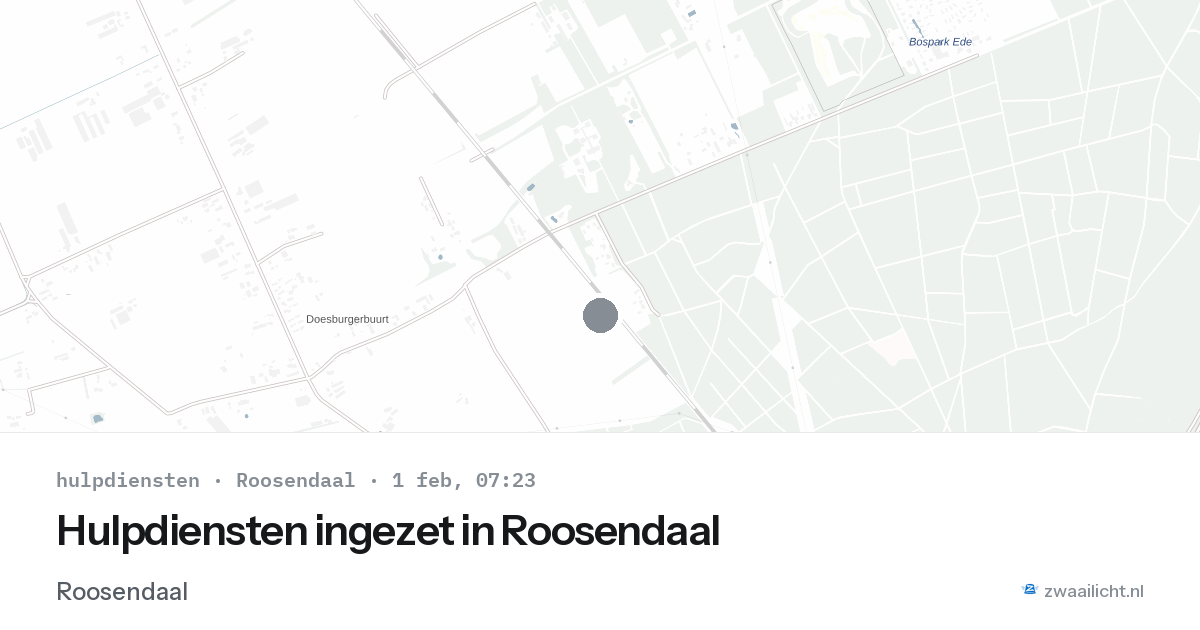 Hulpdiensten ingezet in Roosendaal — 1 feb 2026 | 🚨 Zwaailicht.nl