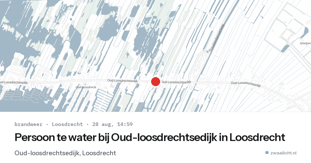 Persoon te water bij Oud-loosdrechtsedijk in Loosdrecht — 28 aug 2026