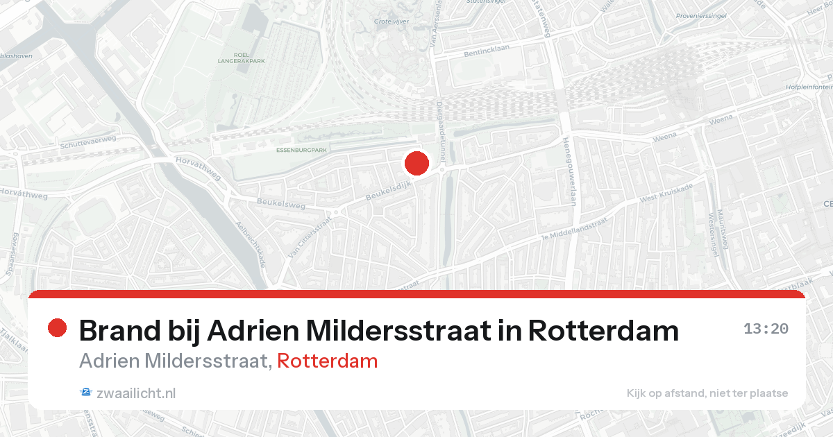 Brand bij Adrien Mildersstraat in Rotterdam — 17 aug 2026