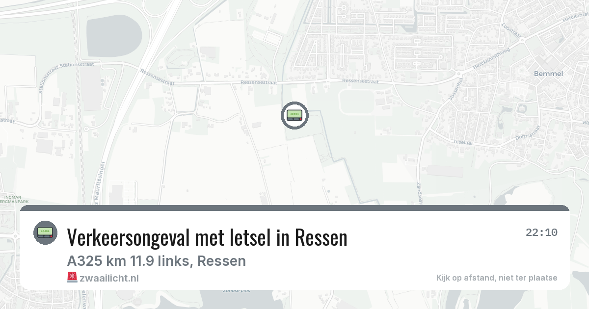 Verkeersongeval met letsel in Ressen — 17 mei 2026