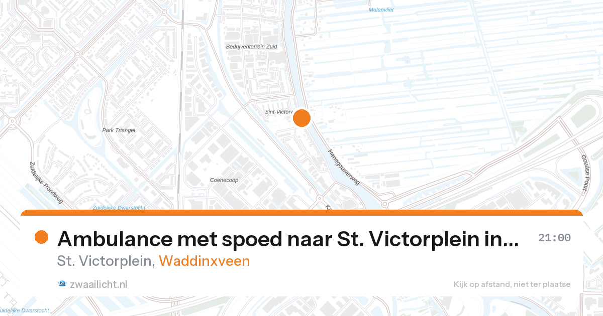 Ambulance met spoed naar St. Victorplein in Waddinxveen — 27 aug 2026