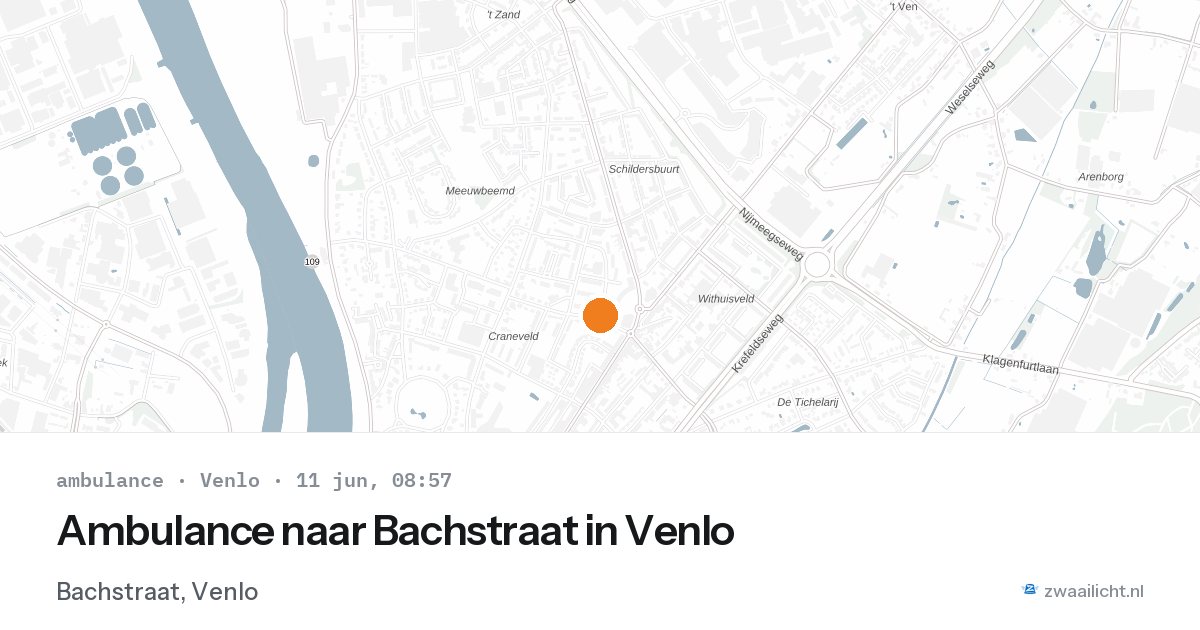 Ambulance naar Bachstraat in Venlo — 11 jun 2026