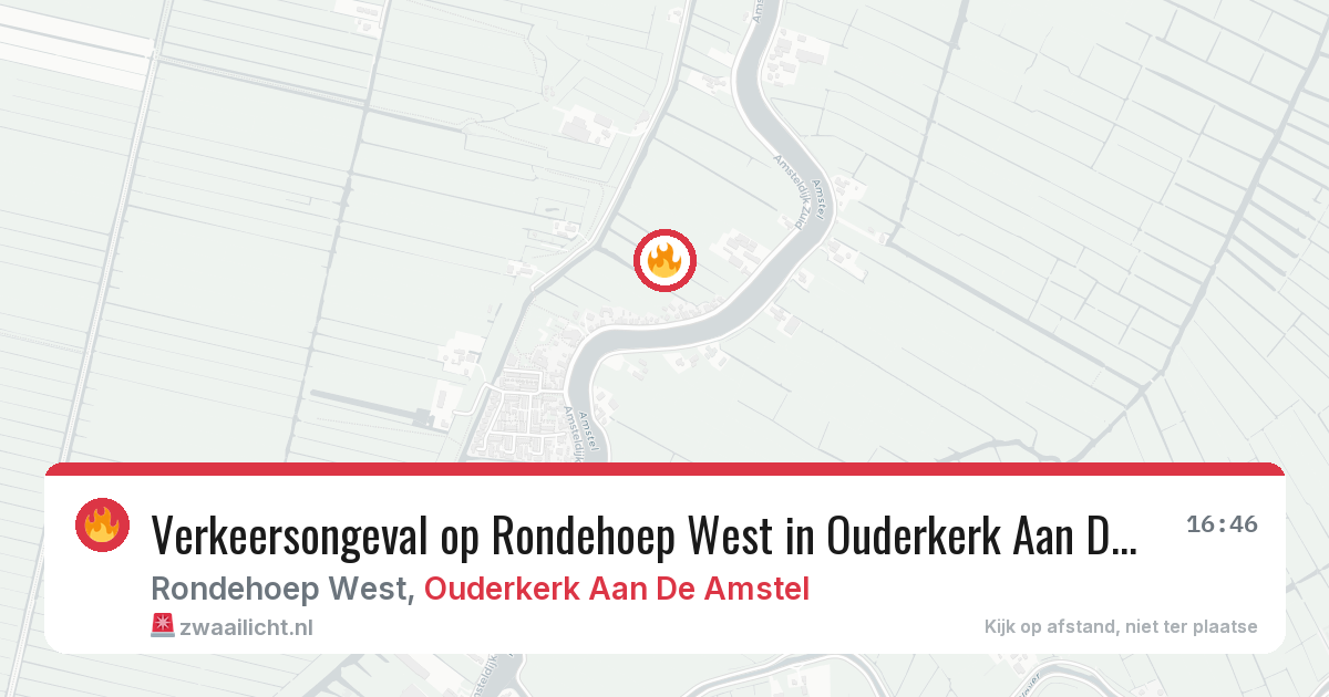 Verkeersongeval op Rondehoep West in Ouderkerk Aan De Amstel — 4 aug 2026