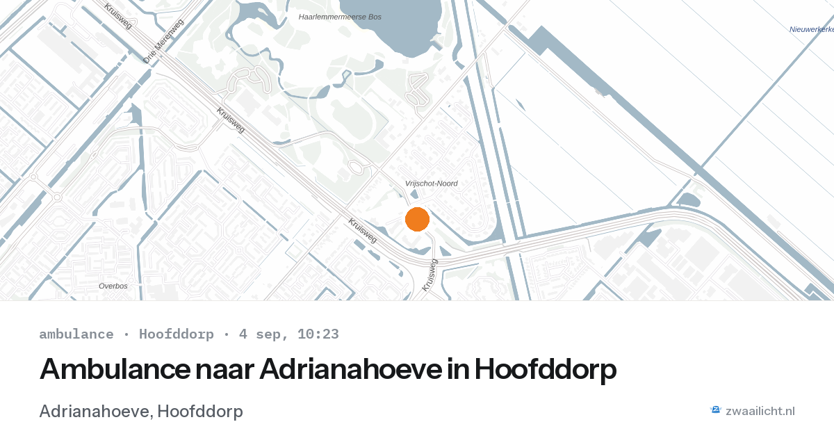 Ambulance naar Adrianahoeve in Hoofddorp — 4 sep 2026