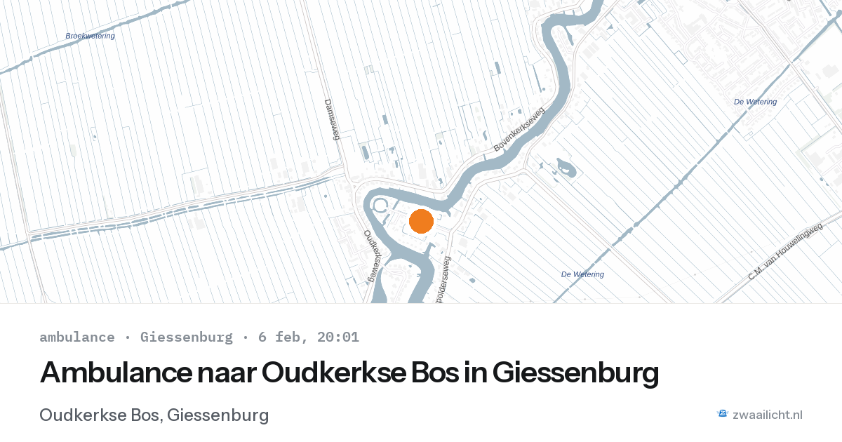 Ambulance naar Oudkerkse Bos in Giessenburg — 6 feb 2026