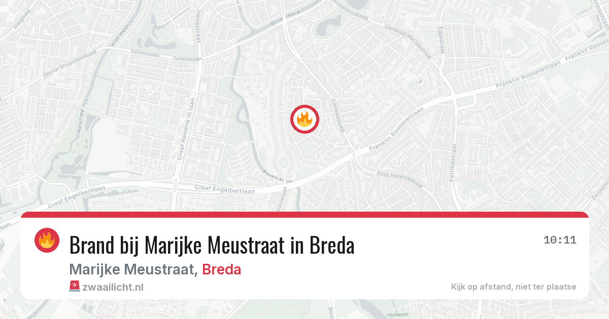 Brand bij Marijke Meustraat in Breda — 18 apr 2026