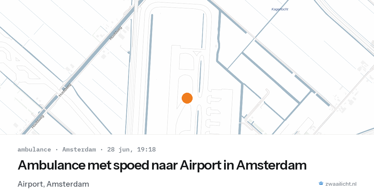 Ambulance met spoed naar Airport in Amsterdam — 28 jun 2026