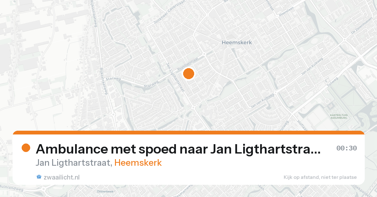 Ambulance met spoed naar Jan Ligthartstraat in Heemskerk — 19 aug 2026