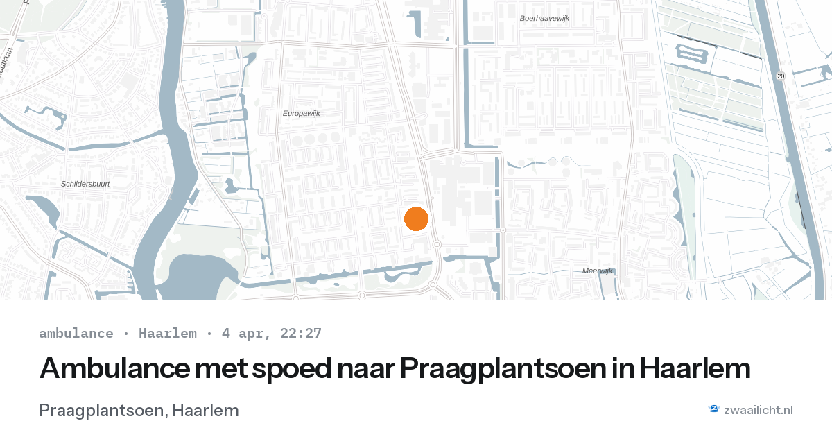 Ambulance met spoed naar Praagplantsoen in Haarlem — 4 apr 2026