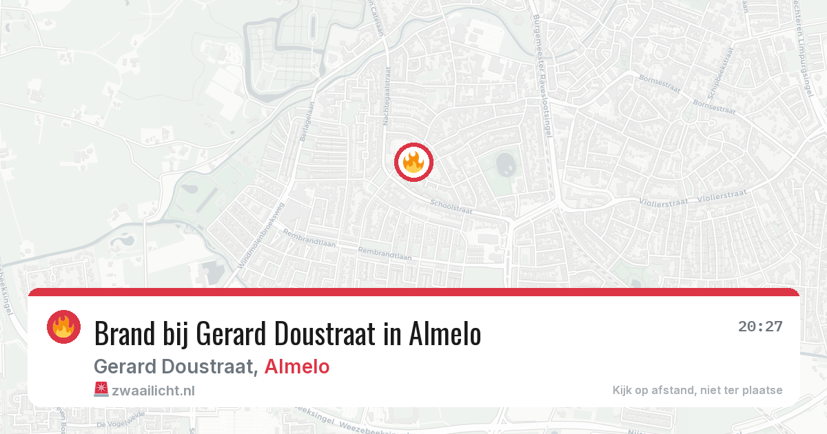 Brand bij Gerard Doustraat in Almelo — 17 jul 2026