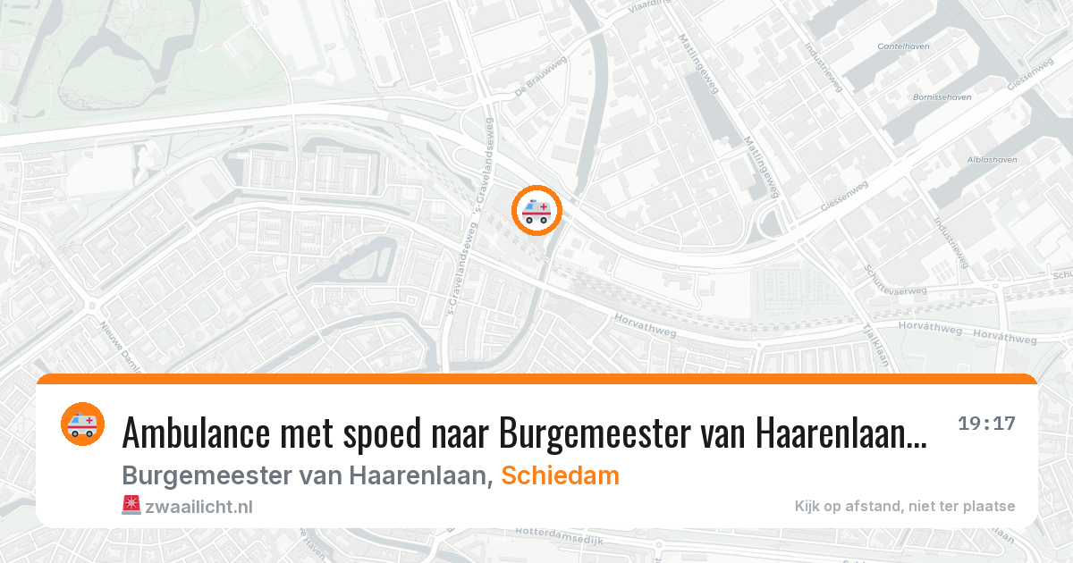 Ambulance met spoed naar Burgemeester van Haarenlaan in Schiedam — 21 jun 2026