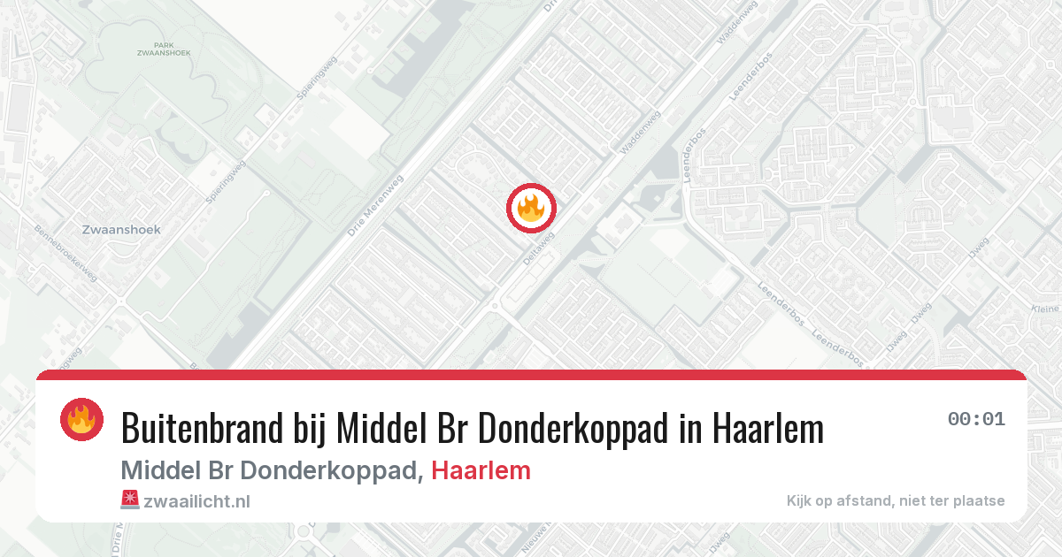 Buitenbrand bij Middel Br Donderkoppad in Haarlem — 12 jul 2026
