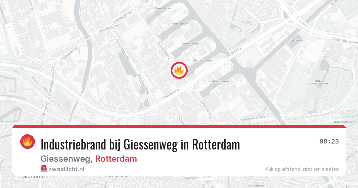 Industriebrand bij Giessenweg in Rotterdam — 22 jun 2026
