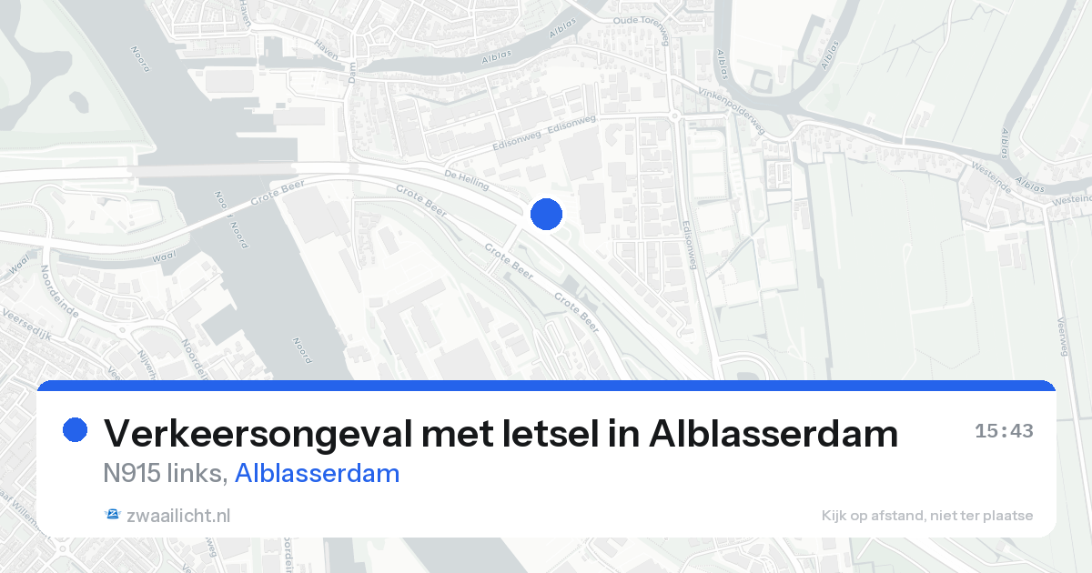 Verkeersongeval met letsel in Alblasserdam — 25 aug 2026