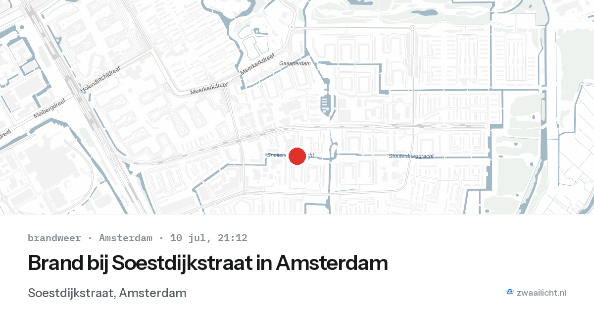 Brand bij Soestdijkstraat in Amsterdam — 10 jul 2026