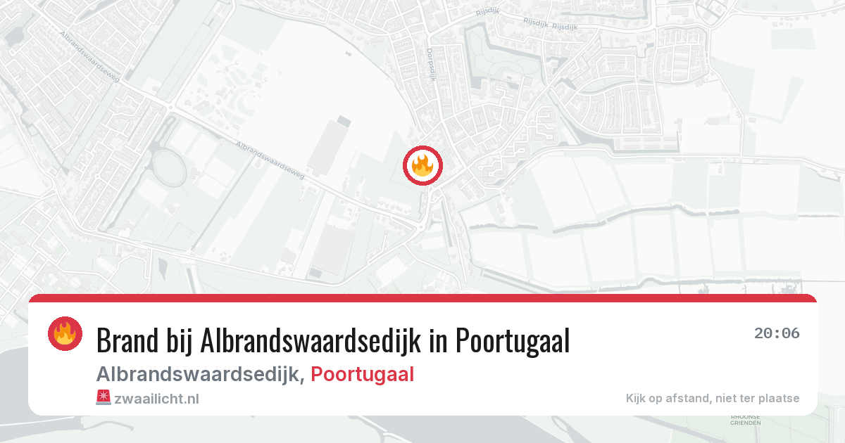 Brand bij Albrandswaardsedijk in Poortugaal — 17 jun 2026