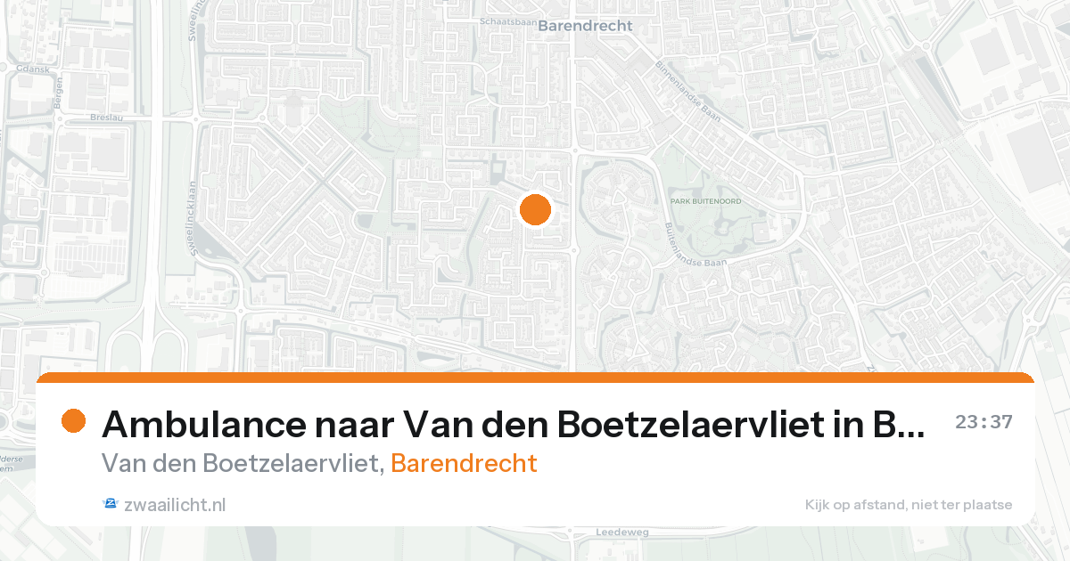 Ambulance naar Van den Boetzelaervliet in Barendrecht — 30 jun 2026