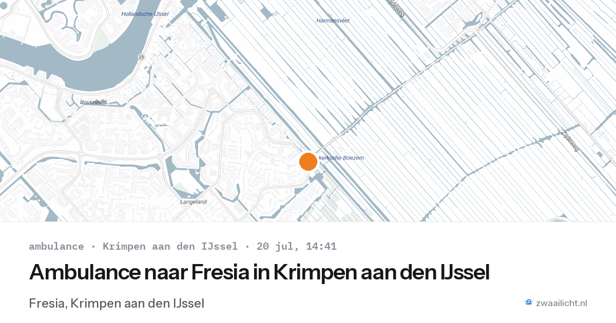 Ambulance naar Fresia in Krimpen aan den IJssel — 20 jul 2026