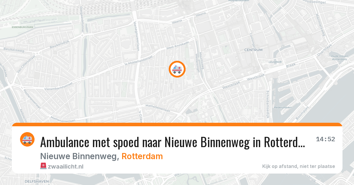 Ambulance met spoed naar Nieuwe Binnenweg in Rotterdam — 22 jun 2026