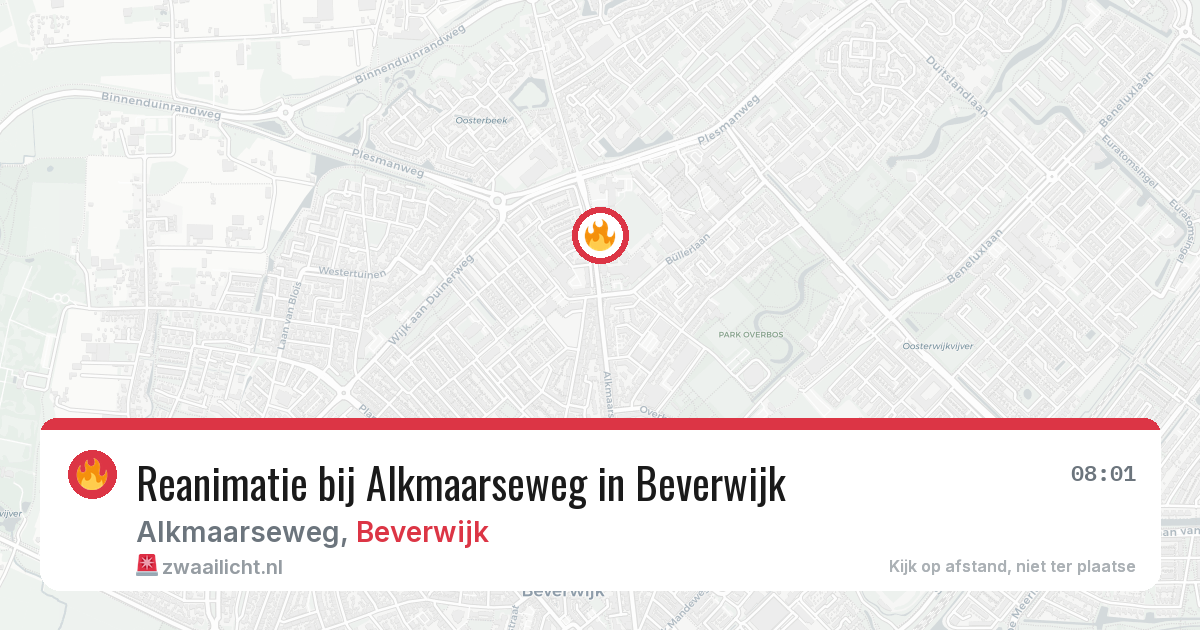 Reanimatie bij Alkmaarseweg in Beverwijk — 13 aug 2026