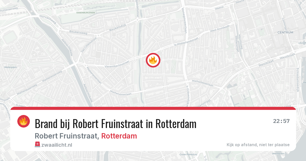 Brand bij Robert Fruinstraat in Rotterdam — 16 jun 2026